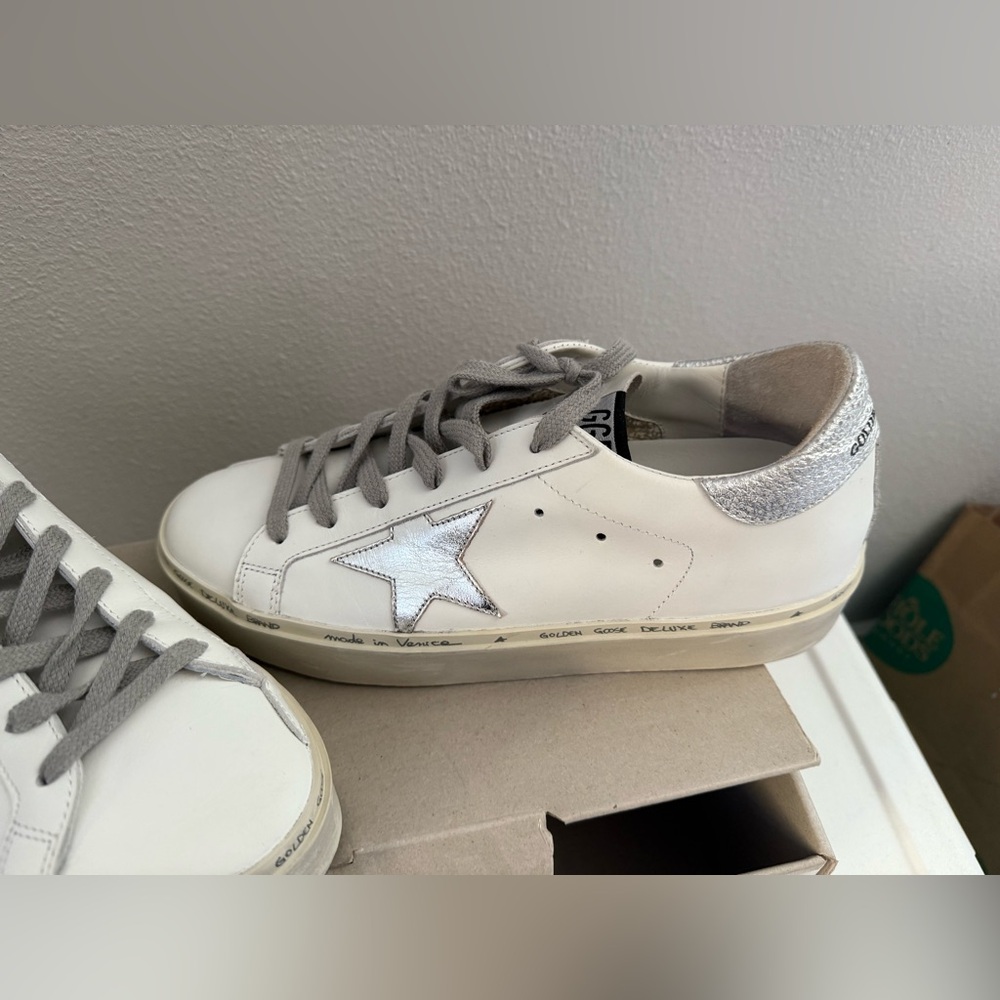 COPY - Golden goose hi star sneaker in white & silver size 38.. - Picture 5 of 9